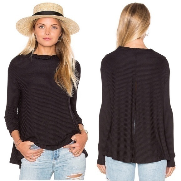 Free People Tops - Free People Lover Rib Split Back Pullover